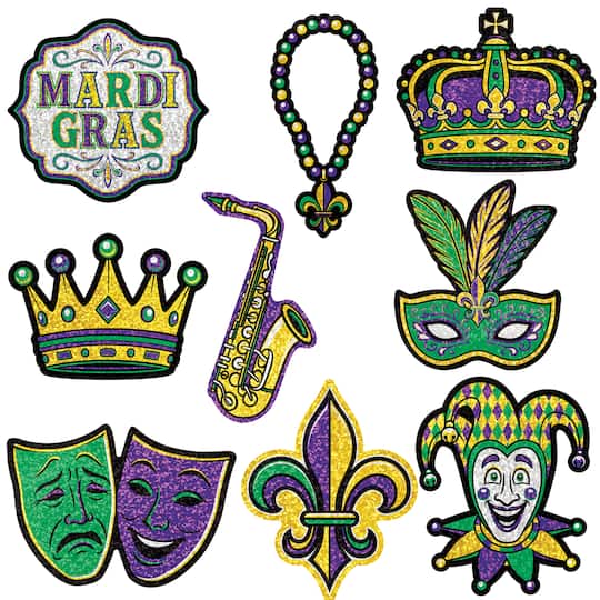 Beistle Mini Mardi Gras Cutouts, 2 packs of 9 | Michaels®